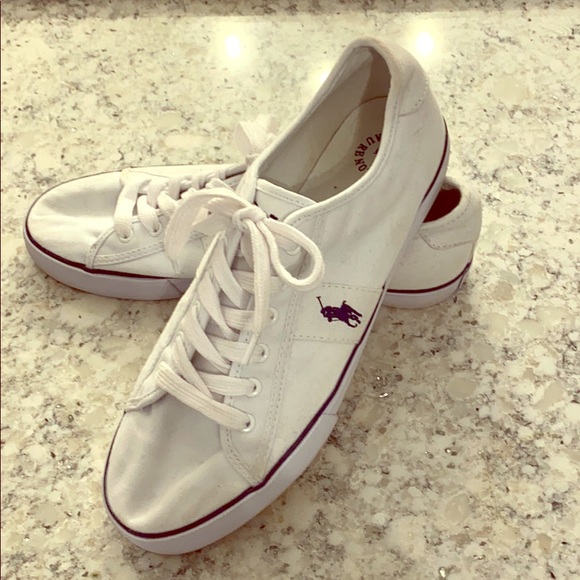 ralph lauren white canvas trainers